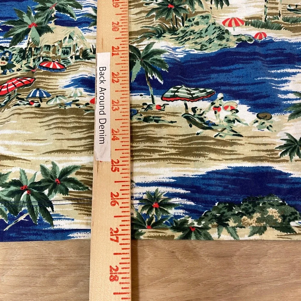 J Crew Broken In T‎ Shirt Mens Large Tropical Scene Palm Tree Beach Size L